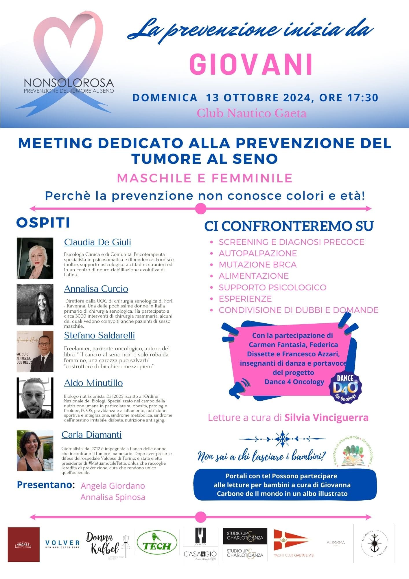 #nonsolorosa. A Gaeta un evento dedicato alla prevenzione del tumore al seno maschile e femminile.